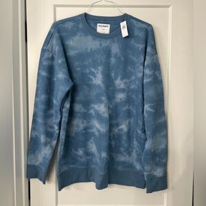 Old Navy Unisex crewneck in blue tie dye new with tags size large tall